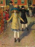 William Glackens Children Rollerskating oil on canvas